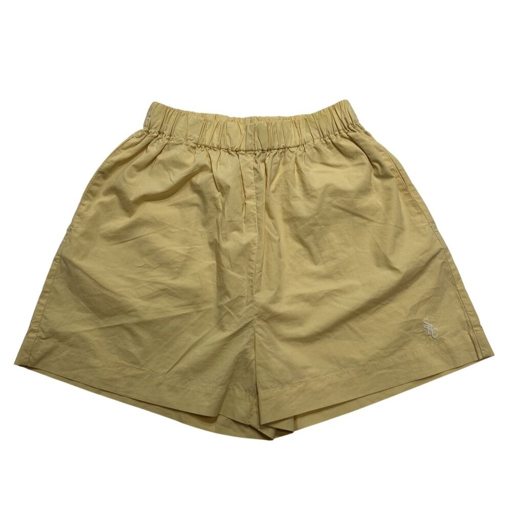 Sporty & Rich Src Elasticated Waist Cotton Shorts In Yellow